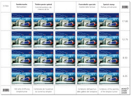 Switzerland 2006 100 Years Simplon Tunnel Tunnel 100 Years Of Opening Traforo Del Sempione Train Railway MNH Sheet - Unused Stamps