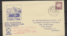 Greenland 1963 Scottish East Greenland Expedition Cover With Signature Deputy Leader Ca 27-8-1963 (ZO185) - Expediciones árticas