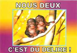 Animaux - Singes - Bébés - Art - Dessin - Peinture - Carte à Message - Carte Neuve - CPM - Voir Scans Recto-Verso - Singes