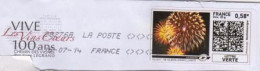 MON TIMBRE EN LIGNE " FEUX D'ARTIFICE " OBLITÉRÉ SUR ENVELOPPE ENTIÈRE (_Ti792) - Sonstige & Ohne Zuordnung