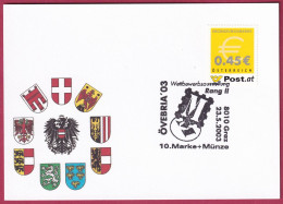 Österreich MNr. 2402 Sonderstempel 23. 5. 2003, Graz 10. Marke + Münze - Covers & Documents