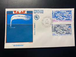 Enveloppe 1er Jour "La Biomasse - Cétacés Et Krill" - 01/01/1985 - 113/114 - TAAF - Iles Kerguelen - Dauphins - FDC