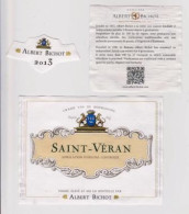 Etiquette, Contre étiquette Et Millésime  " SAINT-VERAN " 2013 Albert BICHOT Beaune (Thème Blason) (2710)_ev94 - Bourgogne