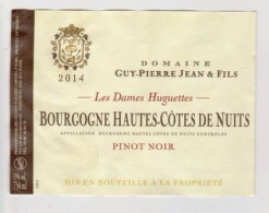 Étiquette " BOURGOGNE PINOT NOIR Hautes Côtes De Nuits   2014 - Les Dames Huguettes " (2418)_ev255 - Bourgogne