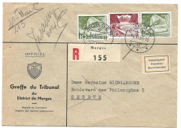 CH - 118 - Enveloppe Recommandée Envoyée De Morges 1954 - étiquette "inconnu" - Briefe U. Dokumente