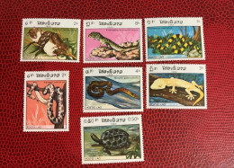 LAOS 1984 Complete 7v Neuf MNH ** YT 597 / 603 Reptil Reptile Rettile Schlange - Tortues