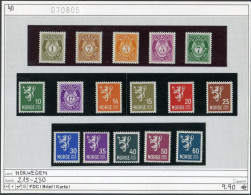 Norwegen 1940 - Norway 1940 - Norvege 1940 - Norge 1940 - Michel 215-230 - ** Mnh Neuf Postfris - - Unused Stamps