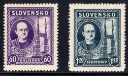 Slovakia Slovensko Serie 2v 1939 Jozef Murgas MNH - Nuevos