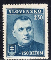 Slovakia Slovensko Serie 1v 1939 Josef Tiso Child Welfare 2.50Kc MNH - Nuevos