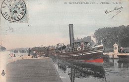 EVRY-PETIT-BOURG (Essonne) - L'Ecluse - Remorqueur "Réclame" + Péniche - Tirage Couleurs (RARE) - Voyagé 1905 (2 Scans) - Evry