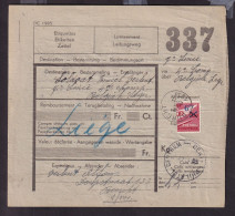 DDFF 764 -- Formule De Colis Militaire - TP Chemin De Fer Coupé En Deux Cachet Postal BURCHT 1939 - Documenten & Fragmenten