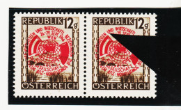 IMO316  ÖSTERREICH 1946  Michl 784 PLATTENFEHLER "U" Rechts Verlängert ** Postfrisch - Variétés & Curiosités