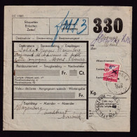 DDFF 767 -- Formule De Colis Militaire - TP Chemin De Fer Coupé En Deux Cachet Postal EVERBEEK 1939 - Documents & Fragments