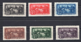 Slovakia Slovensko Serie 6v 1942  Slovakian Educational Society MNH - Ungebraucht