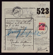 DDFF 770 -- Formule De Colis Militaire - TP Chemin De Fer Coupé En Deux Cachet De Gare Dit "Moustache" BONNE ESPERANCE 1 - Documents & Fragments