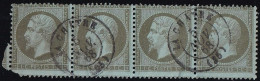 France N°19 - Bande De 4 - 1 Ex. B Sinon TB - 1862 Napoléon III