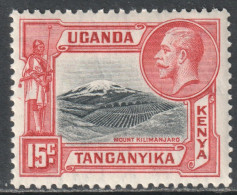 KUT Scott 49 - SG113, 1935 George V 15c MH* - Kenya, Uganda & Tanganyika