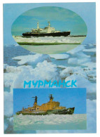 Arctique. North Pole. EP3. Brise Glace Atomic Icebreaker Arktika Et Lenin. Entier Postal 1990 - Barcos Polares Y Rompehielos