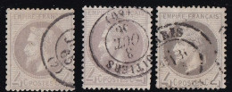 France N°27A - 3 Nuances - Oblitéré - TB - 1863-1870 Napoleon III Gelauwerd