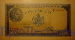 ROMANIA 5000 LEI 1945 PICK 56a AUNC - Roumanie