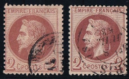 France N°26A - 2 Nuances - Oblitéré - TB - 1863-1870 Napoléon III. Laure