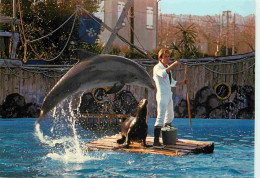 Animaux - Marineland Antibes - Soigneur Avec Dauphin Et Otarie - Dolphins - Zoo Marin - CPM - Carte Neuve - Voir Scans R - Dolfijnen