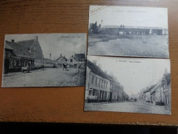 3 Kaarten Van Stavele: Rue De Crombeke (1915) + Fentinelles Sur Le Pont De L'Yser + Plaats - Alveringem