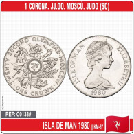 C0138_1# Isla De Man 1980. 1 Corona. JJ.OO. Moscú. Judo (SC) KM-67 - Kolonies