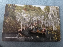 USA POSTKARTE VON 1901 "SEMINOLE INDIANS IN THE EVERGLADES NEAR MIAMI" UNITED STATES OF AMERICA AMERIKA  USA POSTCARD - Miami