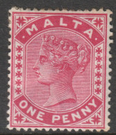 Malta Scott 9 - SG22, 1885 Victoria 1d MH* - Malta (...-1964)