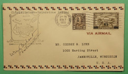 CANADA PRIMER VUELO 1933 CHARLOTTETOWN TO GRINDSTONE ISLAND - Airmail