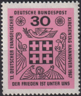 1967 Deutschland > BRD, ** Mi:DE 536, Sn:DE 972, Yt:DE 401, Jerusalemkreuz - Cristianismo