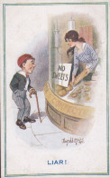 United Kingdom PPC Artist Donald Mcgill : LIAR! Baker & Confecture, No Sweets. 'Comique' Series No. 2434, 1919 (2 Scans) - Mc Gill, Donald