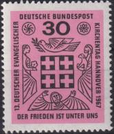 1967 Deutschland > BRD, ** Mi:DE 536, Sn:DE 972, Yt:DE 401, Jerusalemkreuz - Cristianismo