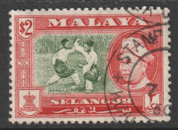 Malaya Selangor  Scott 111a - SG126, 1957 Sultan $2 Used - Selangor