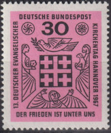 1967 Deutschland > BRD, ** Mi:DE 536, Sn:DE 972, Yt:DE 401, Jerusalemkreuz - Timbres