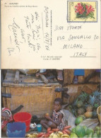 Burundi Marchè De Bujumbura CP 15aug1986 Avec Fuers Clivia F.80 Seul - Cartas & Documentos