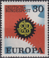 1967 Deutschland > BRD, ** Mi:DE 534, Sn:DE 970, Yt:DE 399, EUROPA, Zahnrad, Emblem - 1967