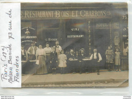 PHOTO DE GROUPE - COMMERCE VINS RESTAURANT BOIS ET CHARBONS - PARIS 19ème MAISON BANIDE 73 RUE DE FLANDRES - Restaurantes