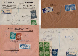 Israel 1949-1953 Interesting Post Marks Lot Of 4 Registered Cover I - Lettres & Documents