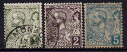 Monaco -1891 -  Albert I  - N° 11/12/13   - Oblitérés - Used - Used Stamps
