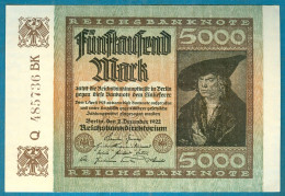 5000 Mark 2.12.1922 Serie D/BK Wmk. Mäander - 5000 Mark