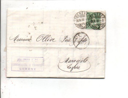 MONACO AFFRANCHISSEMENT COMPOSE SUR LETTRE POUR LA FRANCE 1880  DOS INTERESSANT - Covers & Documents