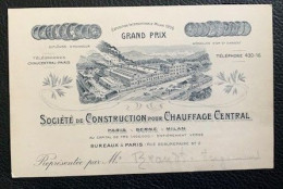 70093 -  Suisse Carte De Visite Société De Construction Pour Chauffage Central Ostermundigen Usine Et Train - Schweiz