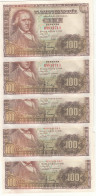 CRBS1140 5 BILLETE CORRELATIVOS ESPAÑA 100 PESETAS 1948 S/C- ALGUNAS MANCHITAS - Otros & Sin Clasificación