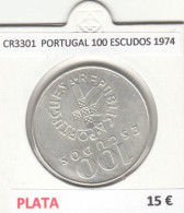 CR3301 MONEDA PORTUGAL 100 ESCUDOS 1974 MBC PLATA - Andere - Europa