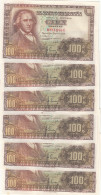 CRBS1139 6 BILLETE CORRELATIVOS ESPAÑA 100 PESETAS 1948 S/C- - Otros & Sin Clasificación