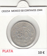 CR3254 MONEDA MEXICO 50 CENTAVOS 1944 MBC PLATA - Andere - Amerika