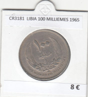 CR3181 MONEDA LIBIA 100 MILLIEMES 1965 MBC - Andere - Afrika