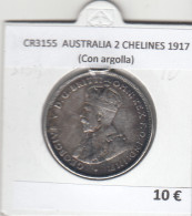 CR3155 MONEDA AUSTRALIA 2 CHELINES 1917 MBC (Con Argolla) - Andere - Oceanië